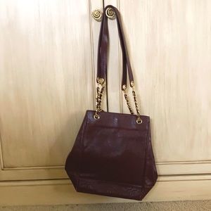 Gucci burgundy leather bag slightly